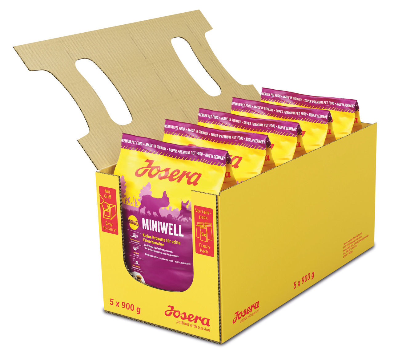 Sparpaket 5 x 900 g Josera Miniwell Hunde Trockenfutter