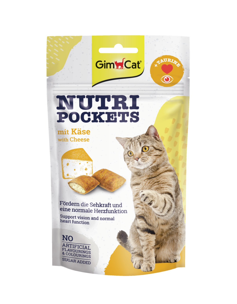 GimCat Nutri Pockets mit Käse & Taurin Katzen Snack 60 g