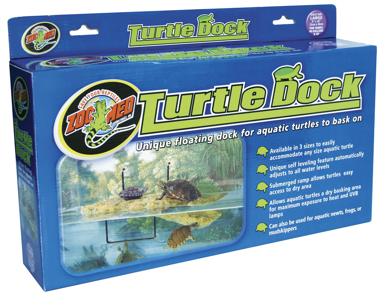 Zoo Med Turtle Dock: Schwimmende Plattform für Wasserschildkröten, Amphibien & Fische. Selbstnivellierend, mit Rampe, versch. Größen.