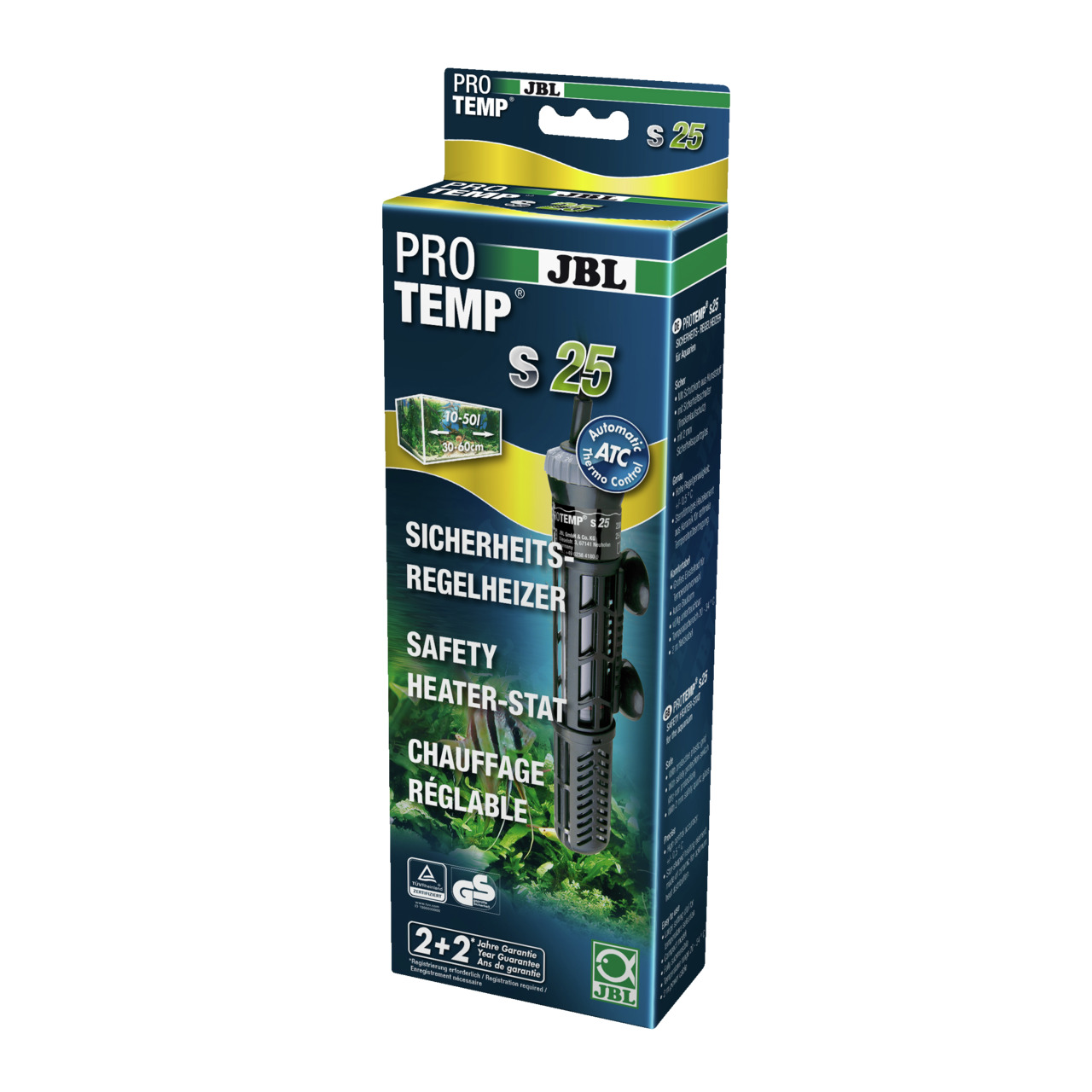 JBL ProTemp S25 Regelheizer, für Aquarien 30-50 L, mit ATC, 2+2 Jahre Garantie, ideal für Aquarienbesitzer.