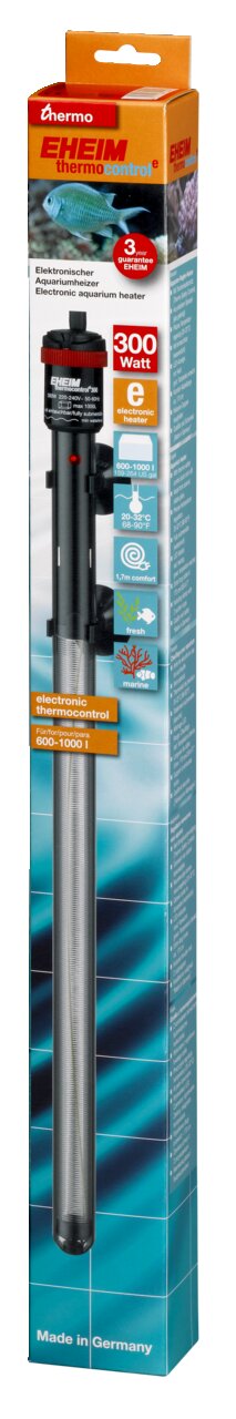 EHEIM Thermocontrol Aquariumheizer 300W, für 600-1000L, präzise Temp.regelung, sicher, langlebig, Made in Germany.