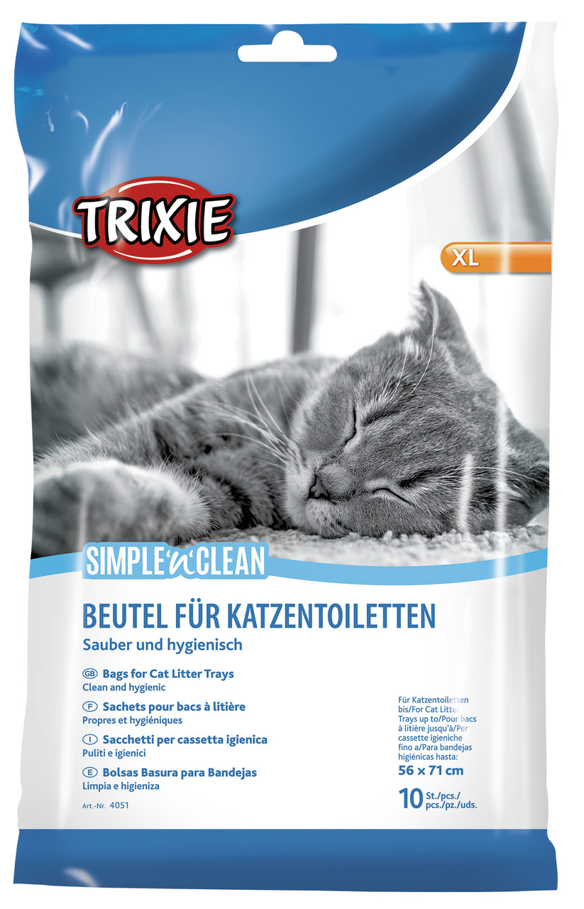 TRIXIE Simple'n'Clean Beutel XL, für Katzenbesitzer, hygienisch, passend für Toiletten bis 56x71 cm, Inhalt: 10 Stk.