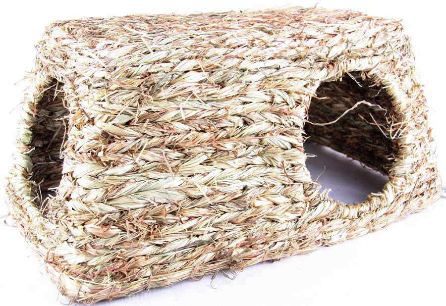 Trixie Grashaus: Versteck aus Heu für Kaninchen/Meerschweinchen, 2 Eingänge, ideal zum Knabbern & Spielen. Maße/Menge nicht sichtbar.