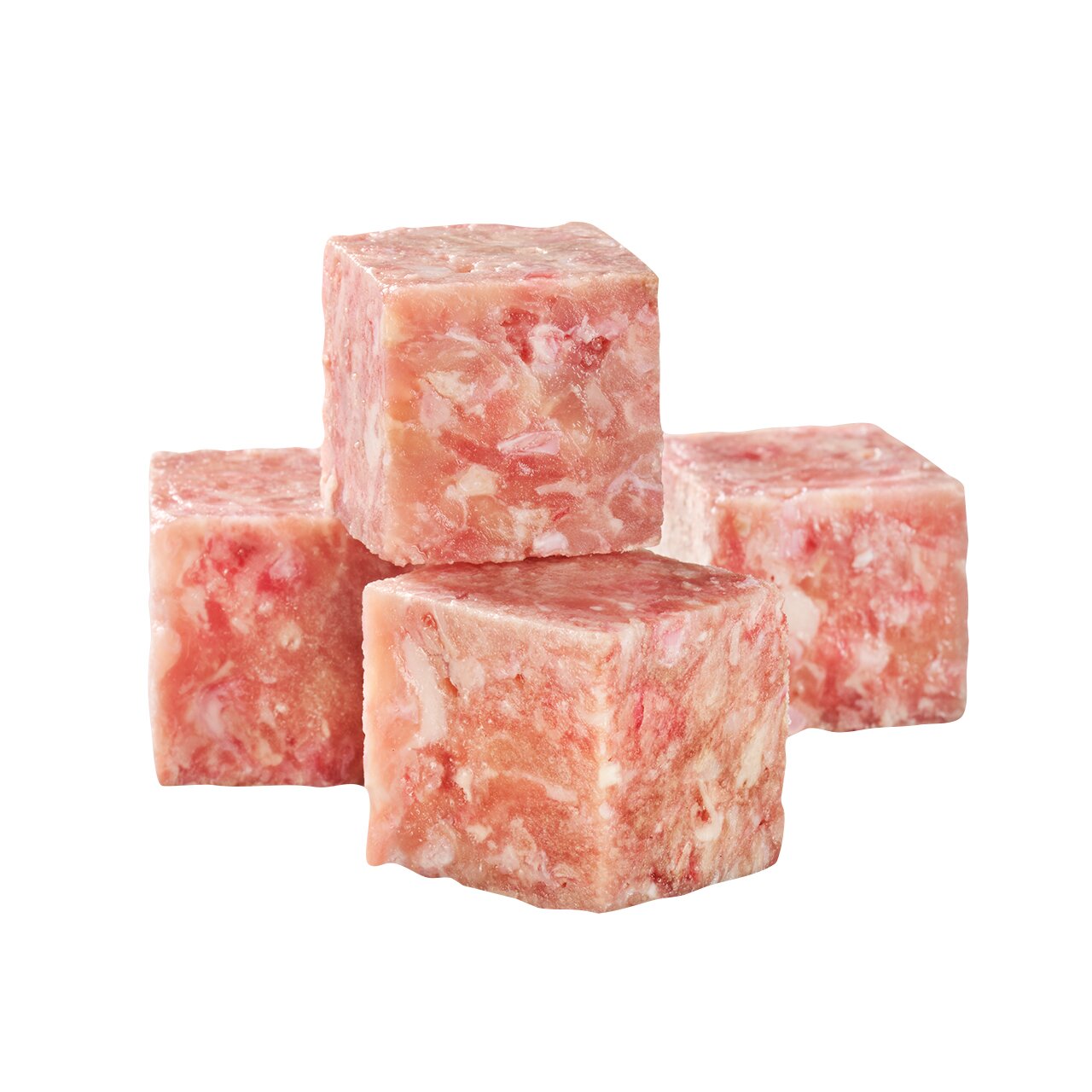 Gefrorene Fleischwürfel von Lottis Häppchen, Rohkost für Hunde, Sorte Rind, natürlich und hochwertig, 1 kg Packung.