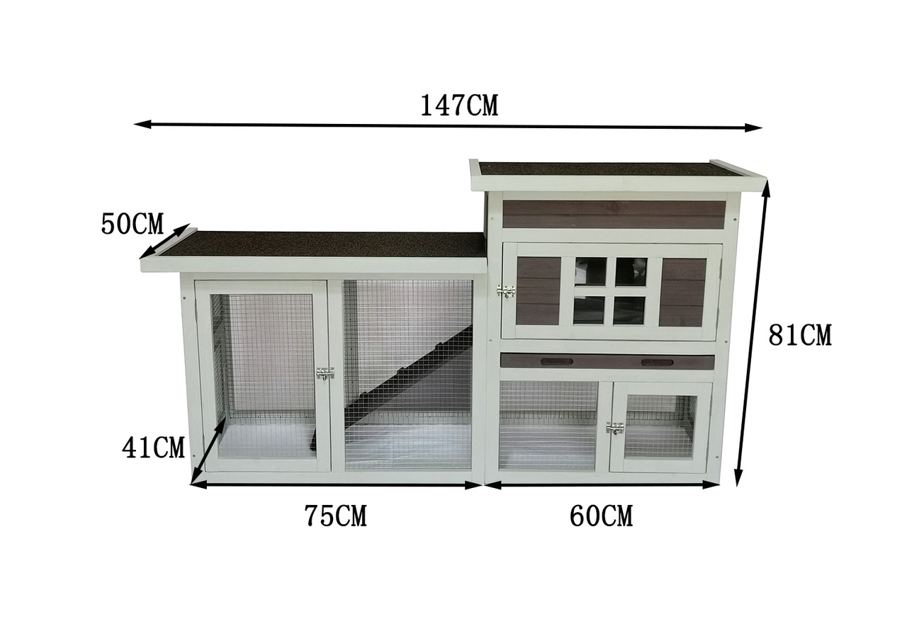 AK 4Pets Hasenstall Manor 147x50x80cm w/gr