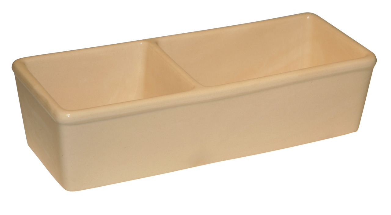 Kerbl Doppelnapf Keramik, für Hunde-Katzen, beige, 2 Fächer für Futter-Wasser, robust, leicht zu reinigen, funktional & stilvoll.