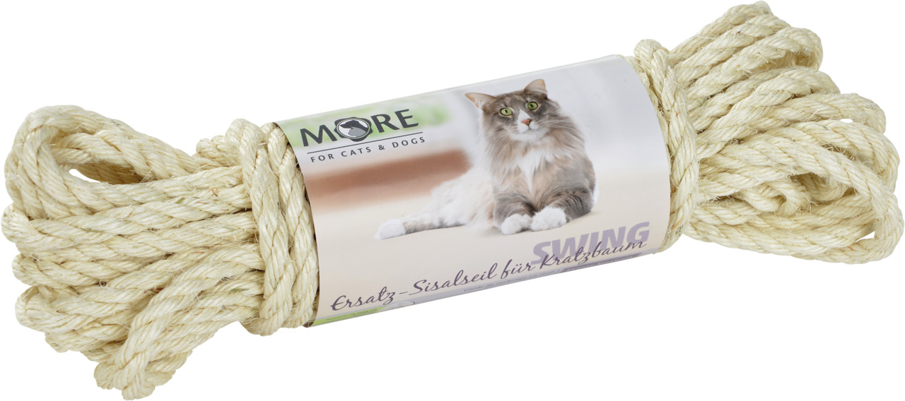 More For Swing Ersatz-Sisalseil für Katzen, robustes Sisal, ideal für Kratzbaum-Reparatur, ca. 10 m.