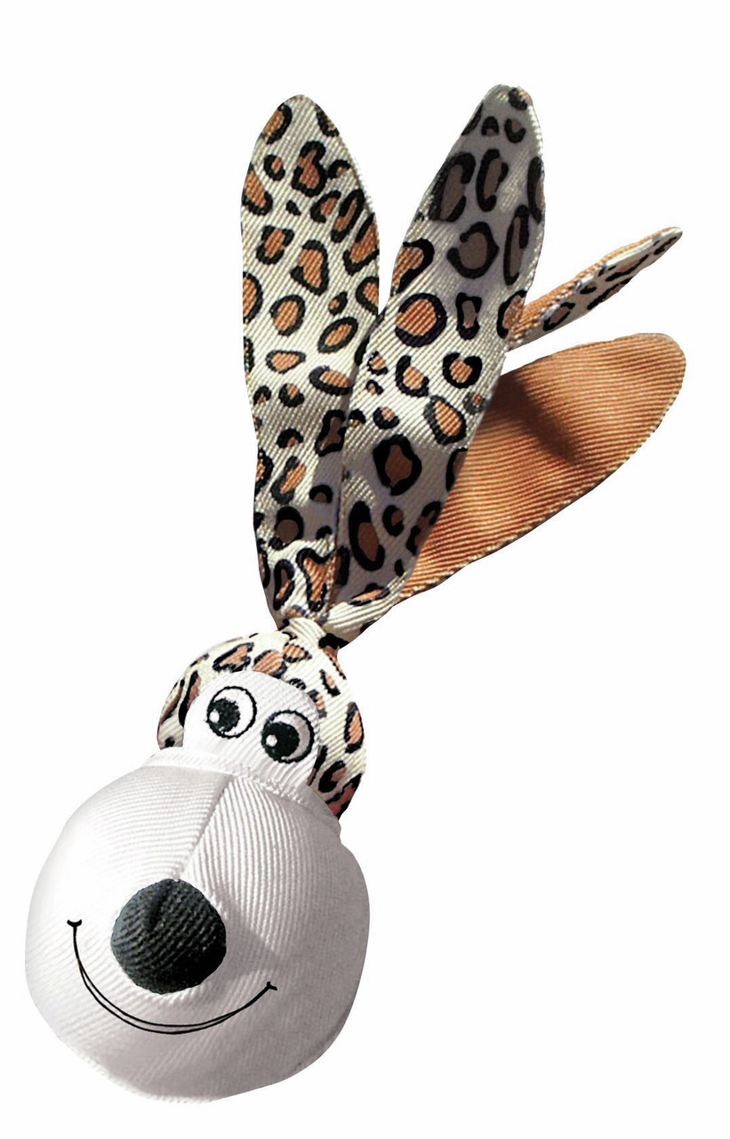KONG Wild Knots Bear Hundespielzeug, Plüschtier mit Bärenkopf, Leopardenmuster, für Hunde aller Größen, langlebig, interaktiv.