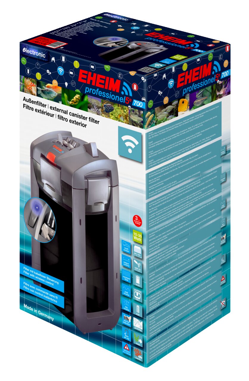 EHEIM prof. 5e 700 Außenfilter, für Süß--Meerwasseraquarien, WLAN-Steuerung, 10-35W, 3 J. Garantie, Made in Germany.