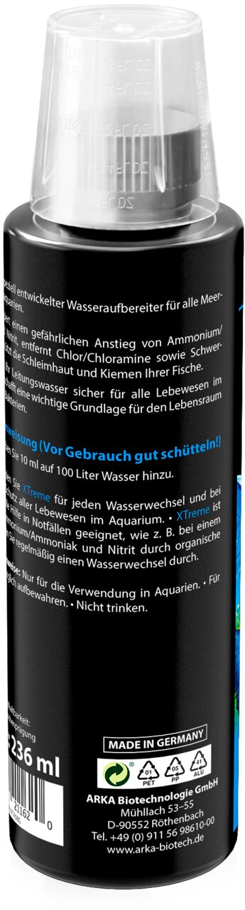 ARKA Microbe-Lift Xtreme Wasseraufbereiter für Meer- und Süßwasseraquarien, für Fische, entfernt Chloramine, 236 ml