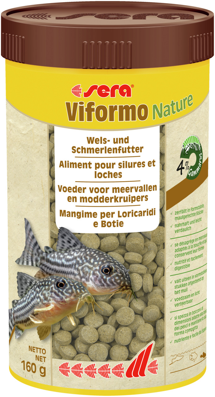 Sparpaket 2 x 250 ml Sera Viformo Nature Aquarium Wels- und Schmerlenfutter Futtertabletten