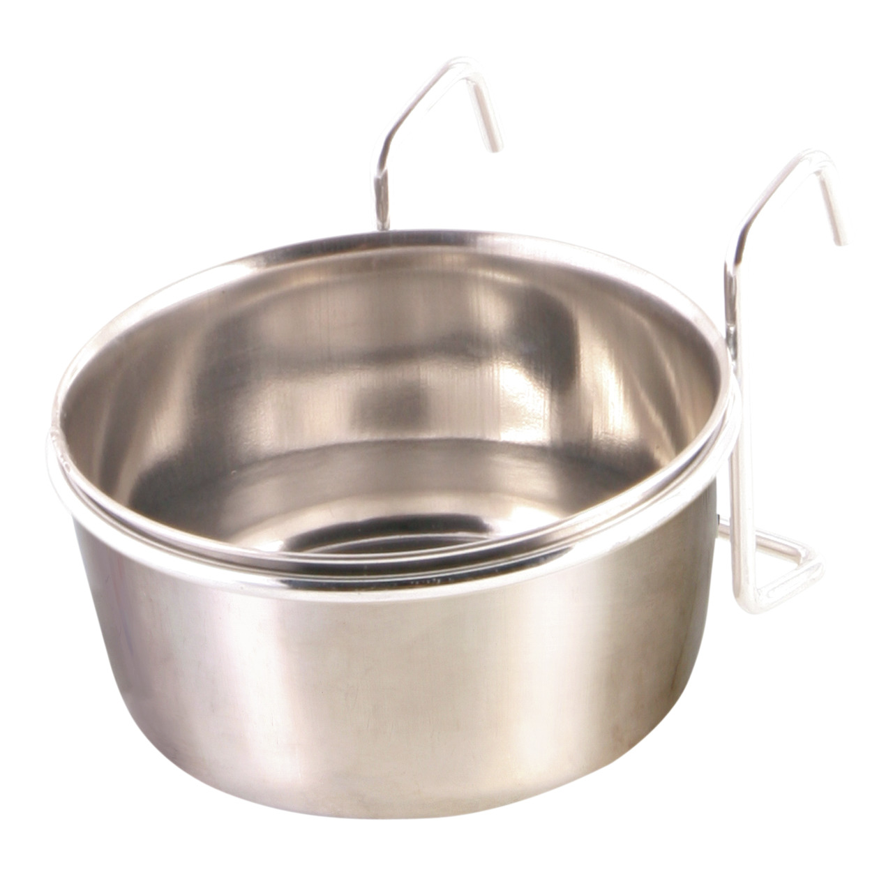 TRIXIE Edelstahl-Napf m. Halterung, f. Hunde/Katzen, robust, leicht zu reinigen, ideal f. Wasser/Futter, ca. 300 ml.