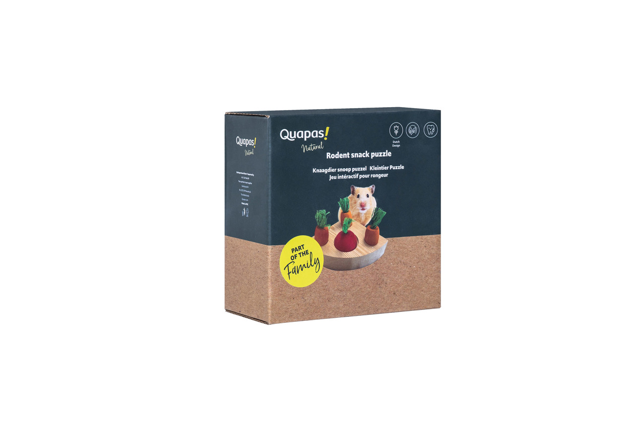 Quapas! Natural Rodent Snack Puzzle, interaktives Spielzeug für Kleintiere (Hamster/Mäuse), Snack-Verstecke, Beschäftigung, Training.