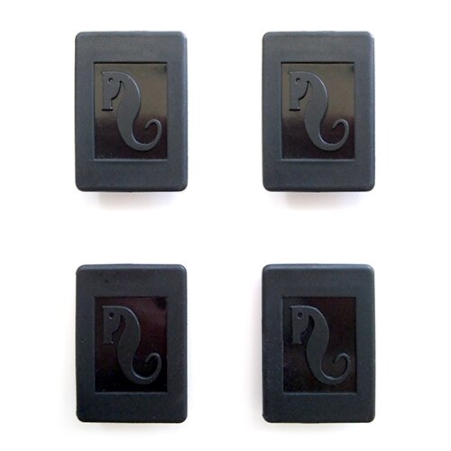 Red Sea Magnete, 4 Stk., für Aquarien, Kunststoff, schwarz, Seepferdchen-Logo, quadratisch angeordnet, Zubehörbefestigung.