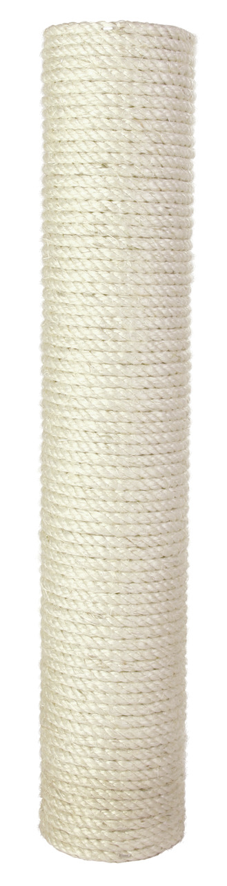 Das Bild zeigt einen Ersatzstamm für Kratzbäume der Marke TRIXIE, geeignet für Katzen. Der Stamm ist mit robustem, hellem Sisal umwickelt, ideal zum Krallenwetzen. Perfekt für Katzenbesitzer, die ihren Kratzbaum reparieren möchten. EAN: 4011905439921.