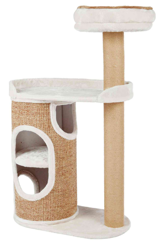Kratzbaum von TRIXIE für Katzen, Modell „Lilo“, geeignet für alle Katzenrassen. Der beige Kratzbaum bietet eine Höhle mit Sisal-Oberfläche, eine Liegefläche und eine erhöhte Aussichtsplattform. Perfekt zum Kratzen, Spielen und Ausruhen. Maße: ca. 60 x 40 