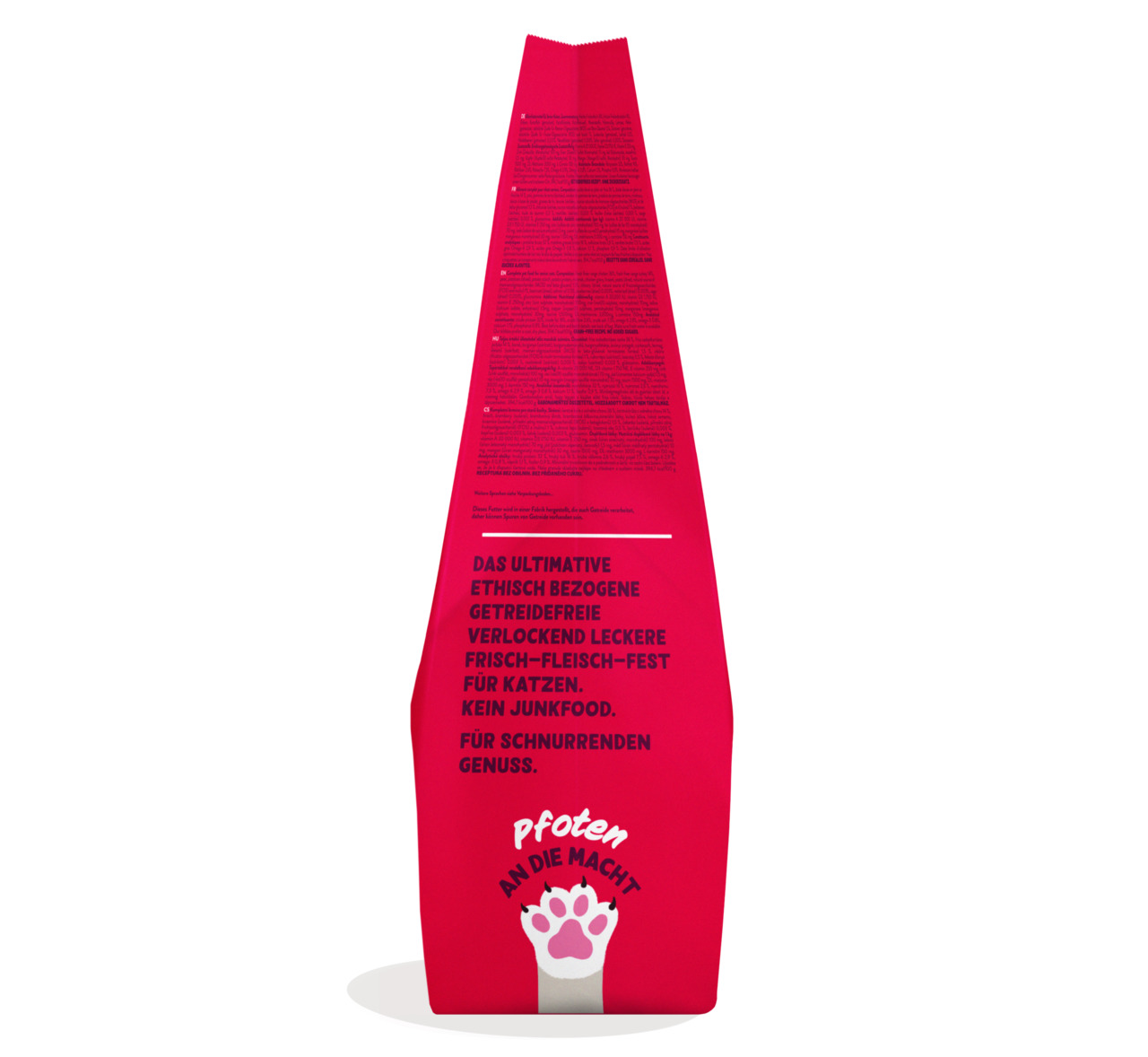 Edgard & Cooper Katzenfutter, getreidefrei, frisches Fleisch, ethisch & hochwertig, Slogan: „Pfoten an die Macht“.