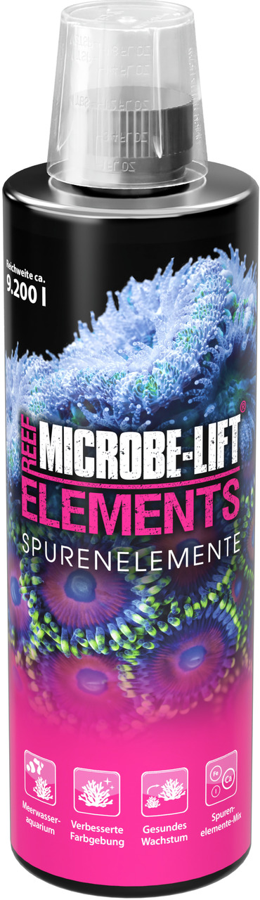 MICROBE-LIFT Elements Spurenelemente, 500 ml, für Meerwasseraquarien, fördert Farbgebung & Wachstum von Korallen, reicht für 9.200 l.