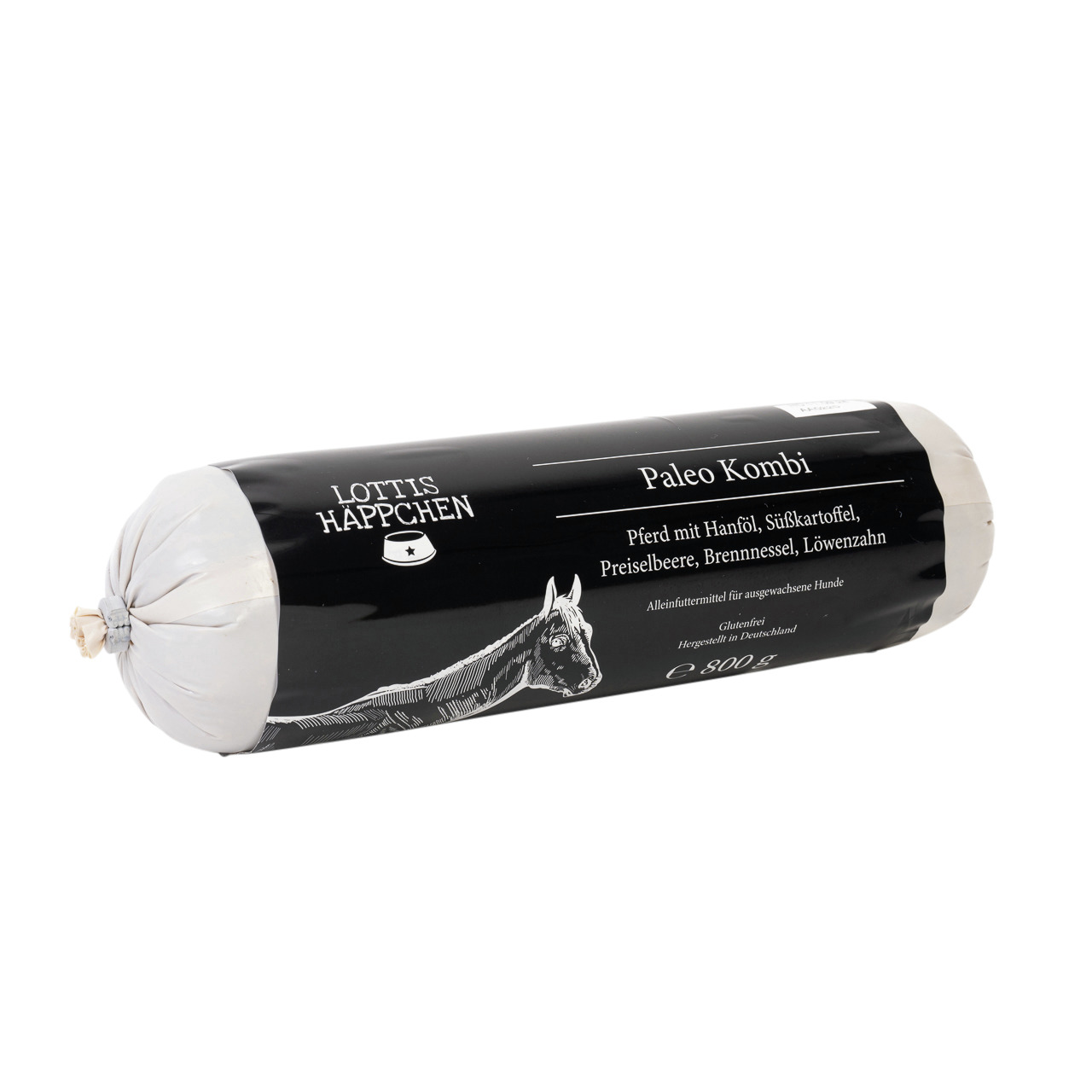 Lottis Häppchen Paleo Kombi: Alleinfutter f. erw. Hunde, Pferd, Hanföl, Süßkartoffel, Preiselbeere, 800 g, glutenfrei.