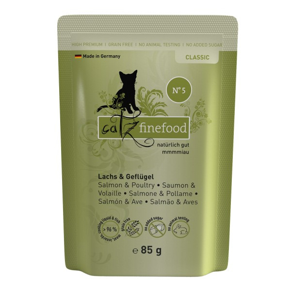 Catz Finefood Classic No. 5 Lachs & Geflügel Katzen Nassfutter 85 g