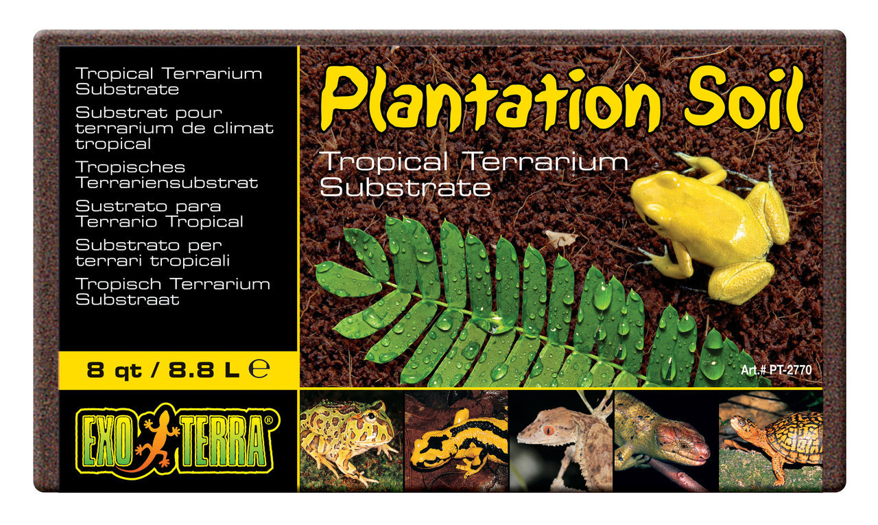 Exo Terra Plantation Soil, Terrariensubstrat für Reptilien, Amphibien & Wirbellose, tropisch, 8,8 L, ideal für naturnahes Habitat.
