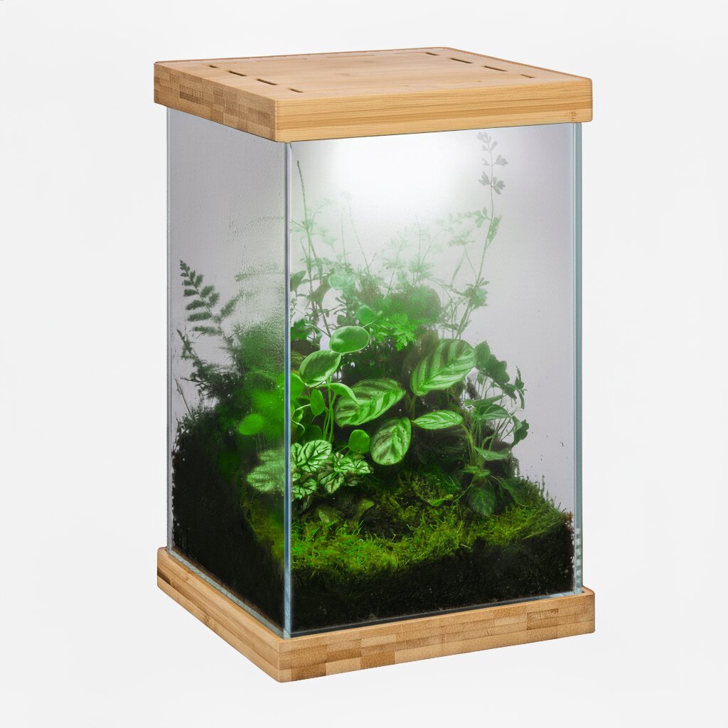 AQUAEL Shrimp Set Day & Night Nanoaquarium für Garnelen, mit Holzdekor und bepflanztem Becken, für Süßwasser.