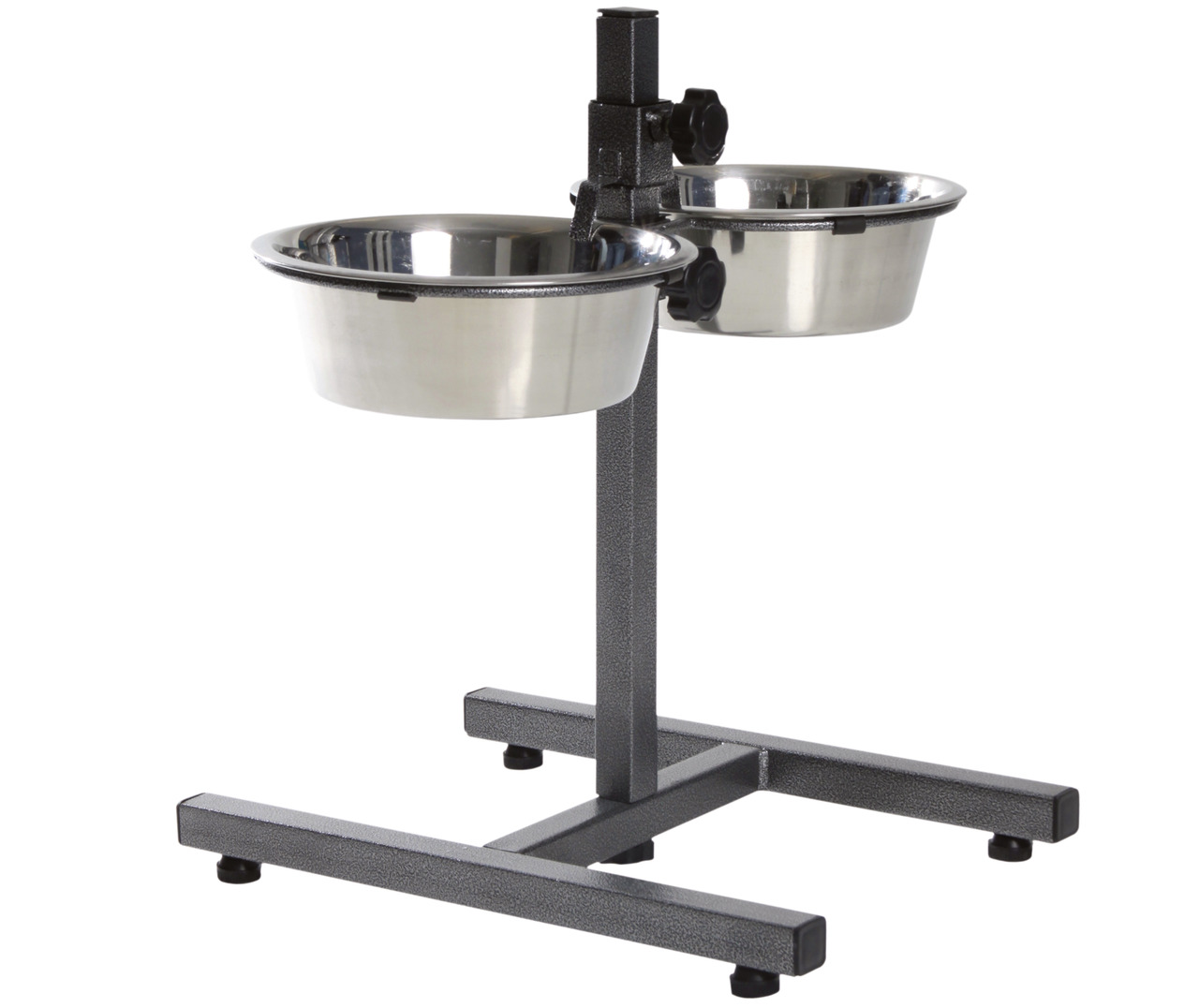 TRIXIE höhenverst. Doppelnapfständer f. Hunde, Metall, 2 Edelstahlnäpfe, höhenverstellbar, ergonomisch, ideal f. Futter & Wasser.