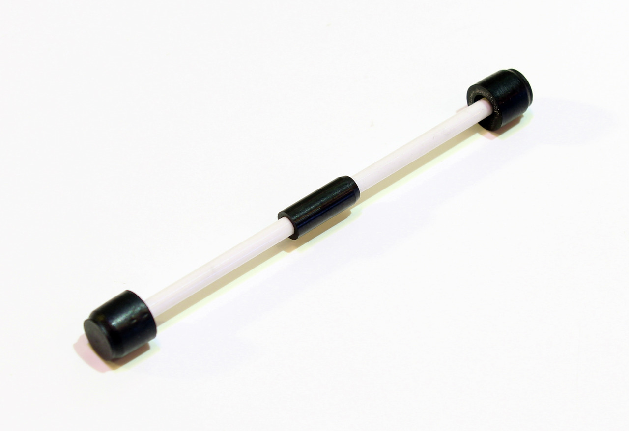 EHEIM Achse m. Gummilagern, Ersatzteil f. EHEIM Filter, leiser Betrieb, weiß, m. schwarzen Gummipuffern, f. Aquaristik-Fans.