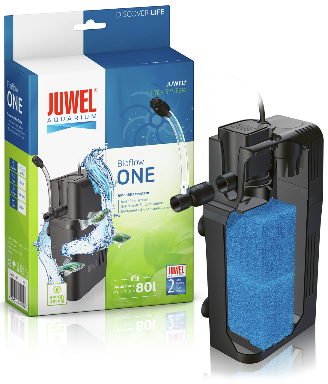 JUWEL Bioflow ONE Innenfilter, für Aquarien bis 80L, effizient & energiesparend, einfache Handhabung, 2 Jahre Garantie.
