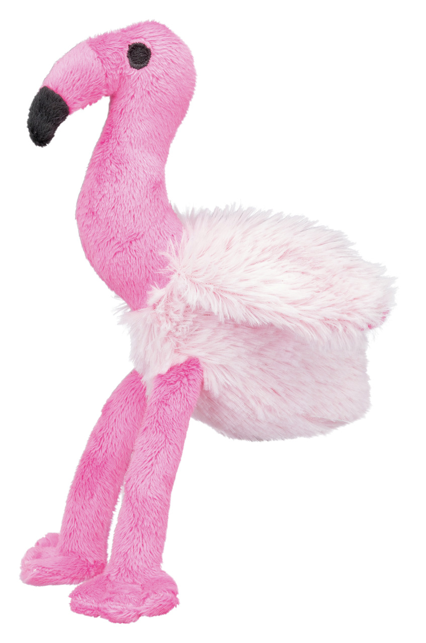 TRIXIE Hundespielzeug "Flamingo", Plüsch, rosa, für Hunde, weiche Textur, niedl. Design, unterhaltsam & kuschelig.