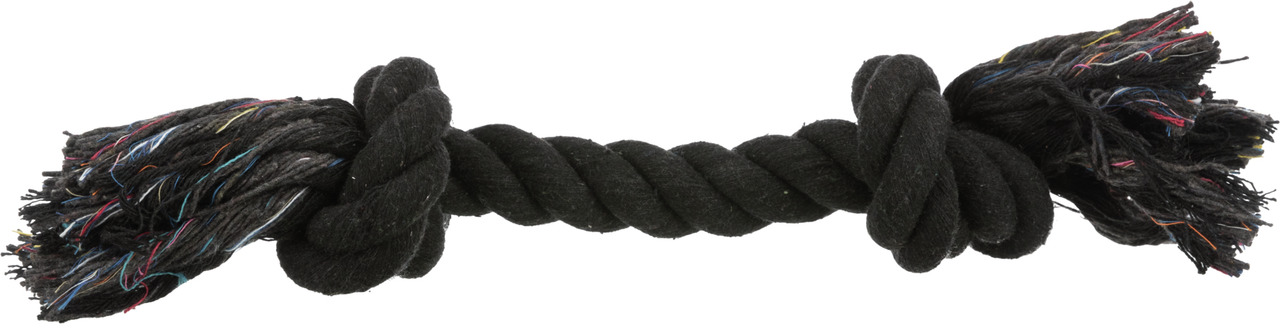 TRIXIE Hundespielzeug, Baumwolltau mit Knoten, für alle Hunde, Zahnpflege fördernd, ideal für Zerr--Apportierspiele, Länge ca. 26 cm.