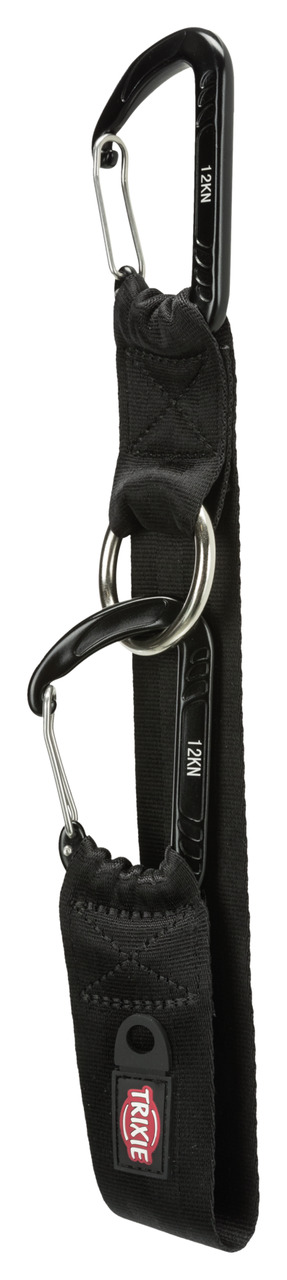TRIXIE Sicherheitsgurt für Hunde, schwarz, robustes Nylon, 2 Karabiner (bis 12 kN), ideal für sicheren Transport im Auto.