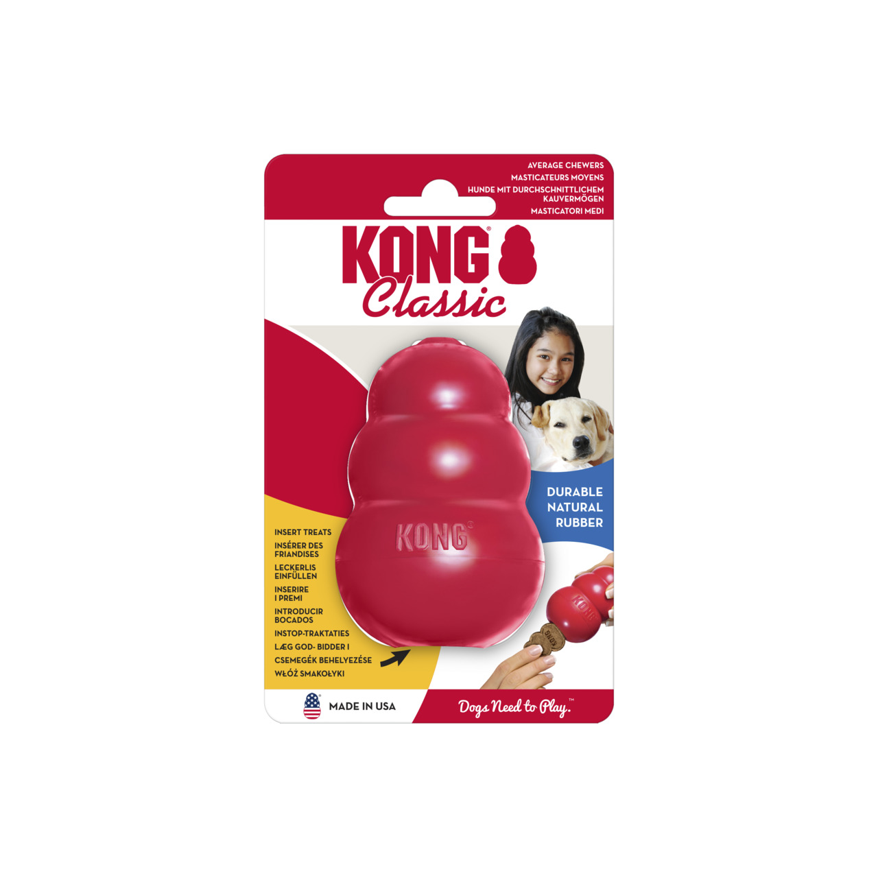 KONG-Spielzeug für Hunde, robustes rotes Gummi, langlebig, vielseitig, fördert Zahngesundheit & mentale Stimulation, für alle Größen.