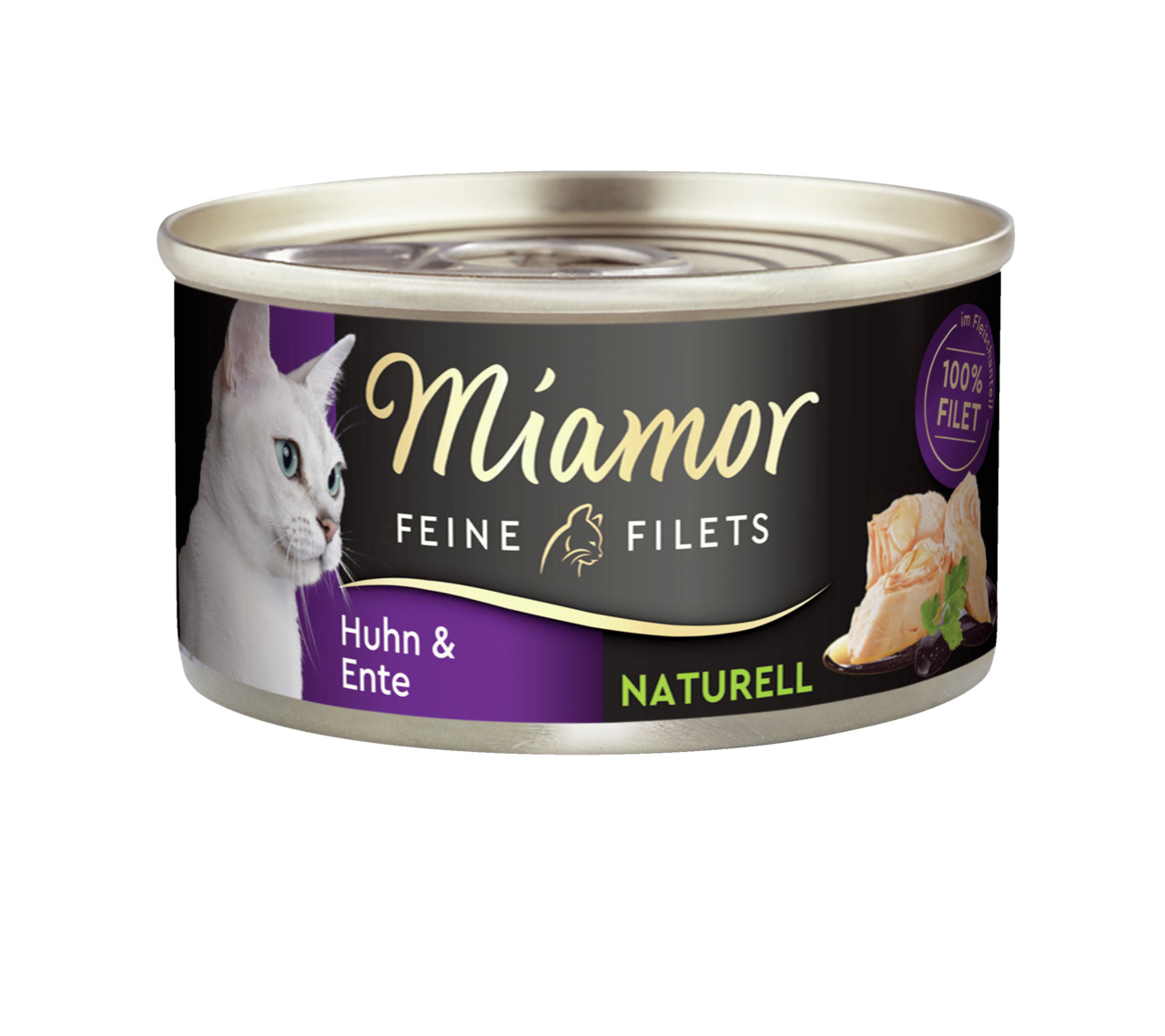 Miamor Feine Filets Katzenfutter, Huhn & Ente, 100% Filet, Naturell, für Katzen.
