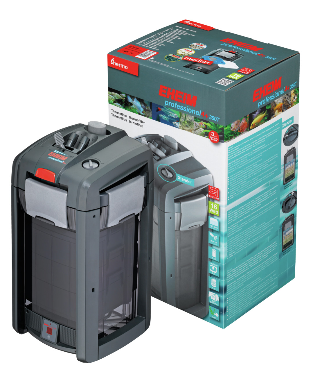 EHEIM prof. 4+ 350T Thermofilter, für Süßwasseraquarien, mit Heizung, Xtender-Regler, 16W, für Aquarienbesitzer.