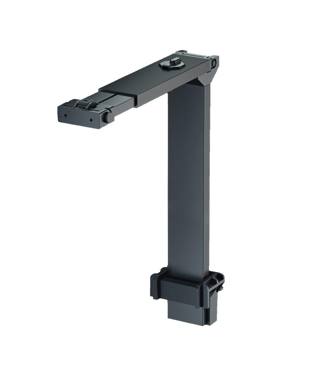 Ein schwarzer, stabiler Halterungsarm von Red Sea, geeignet für die Befestigung von Aquarienbeleuchtungen. Das Produkt besteht aus hochwertigem Metall und bietet eine robuste Konstruktion. Es ist speziell für Aquarienliebhaber entwickelt, um Beleuchtungss