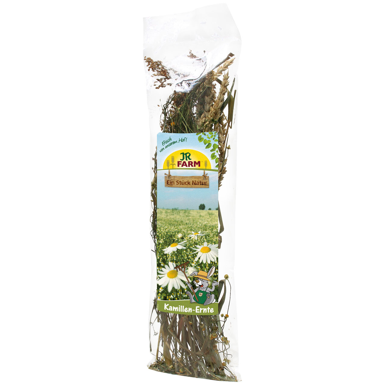 JR FARM Kamillen-Ernte, Naturprodukt für Kaninchen & Meerschweinchen, getr. Kamille, verdauungsfördernd, ca. 100 g.