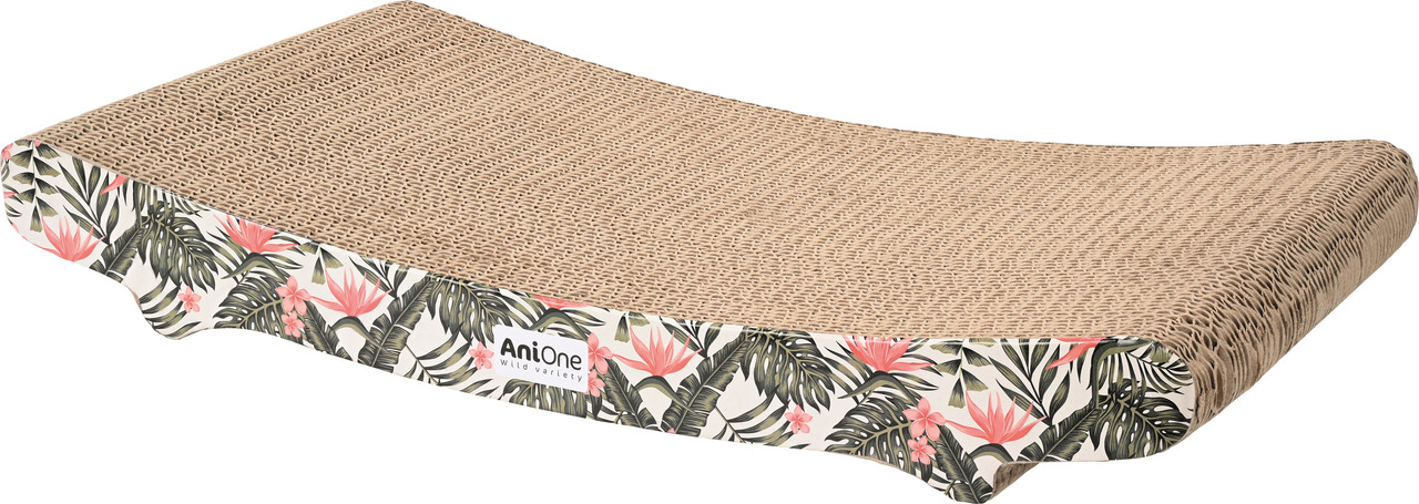 AniOne Kratzbogen für Katzen, alle Rassen, tropisches Design, Kratzfläche & Liegeplatz, fördert Krallenpflege, Entspannung.