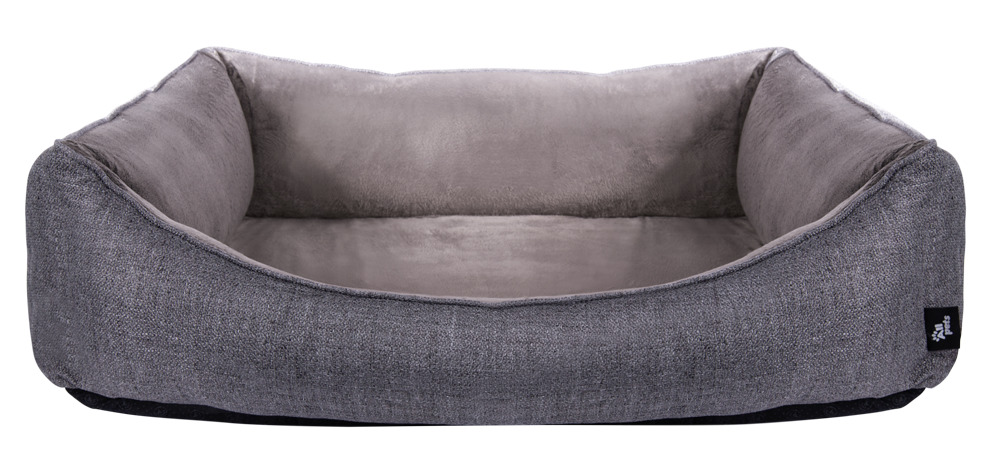 Hundebett Allpets, grau, rechteckig, gepolstert, samtige Liegefl., für Hunde aller Größen, hoher Komfort, ideal innen.