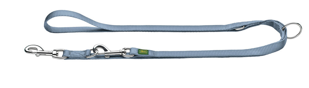 HUNTER Führleine Nylon, hellblau, für Hunde, 2 Karabiner, verstellbar, komfortabel & flexibel, ideal fürs Gassigehen.