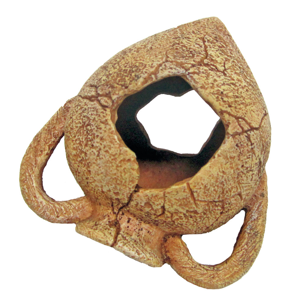Amtra Amphoren-Dekoration, für Aquarienbewohner, antike Optik, Kunstharz, braun-rissig, Versteckmöglichkeit.