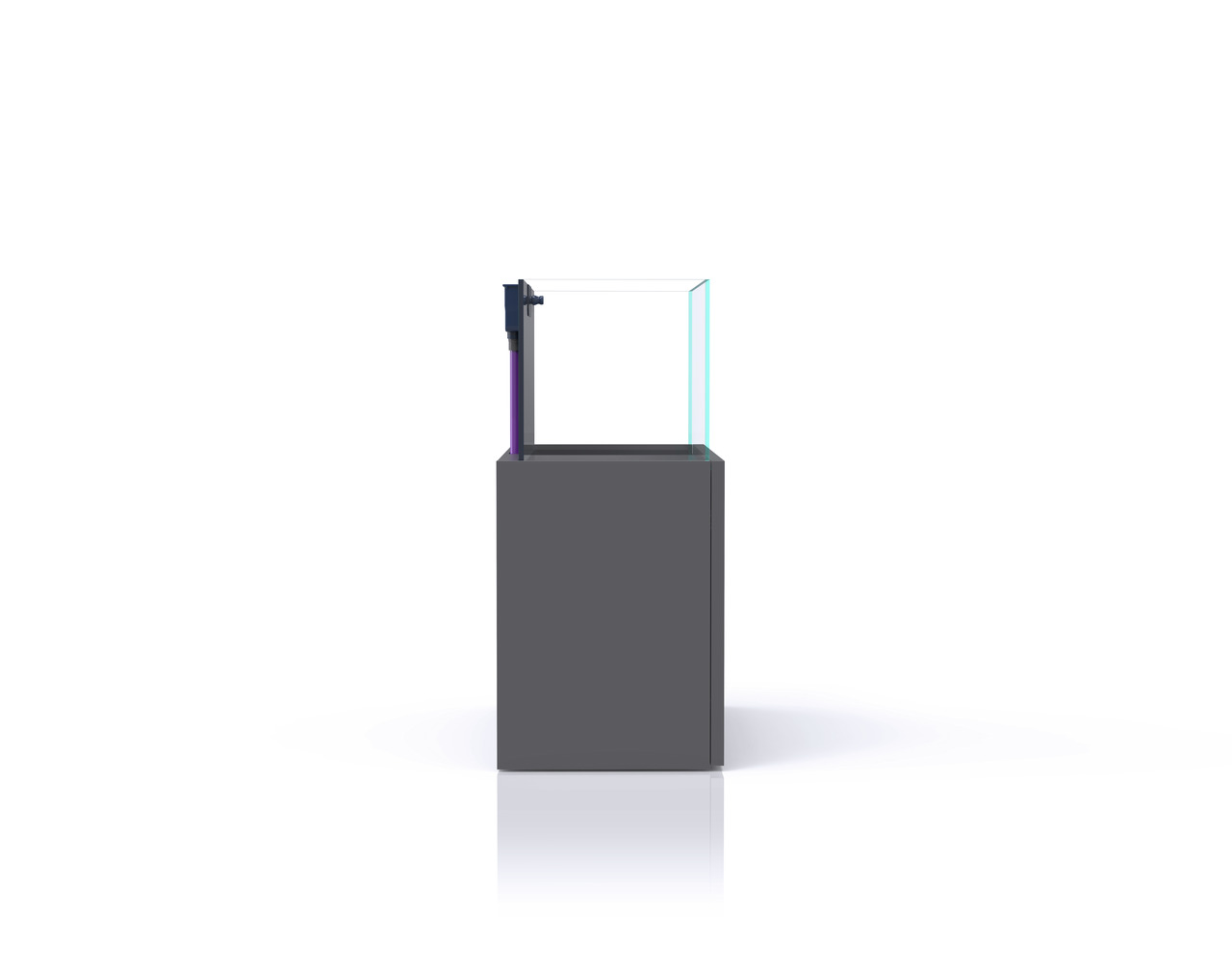 Nyos Opus 300 Aquarium, Meerwasseraquarium f. Aquaristik-Enthusiasten, 300 L, kl. Glas, präz. Silikonnähte, dunkelgrauer Unterschrank.