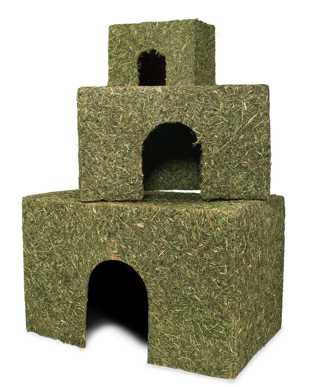 JR FARM Heu-Haus: Spiel-/Versteckhaus f. Kaninchen/Meerschweinchen, aus gepresstem Heu, essbar, Beschäftigung+Rückzugsort, versch. Größen.