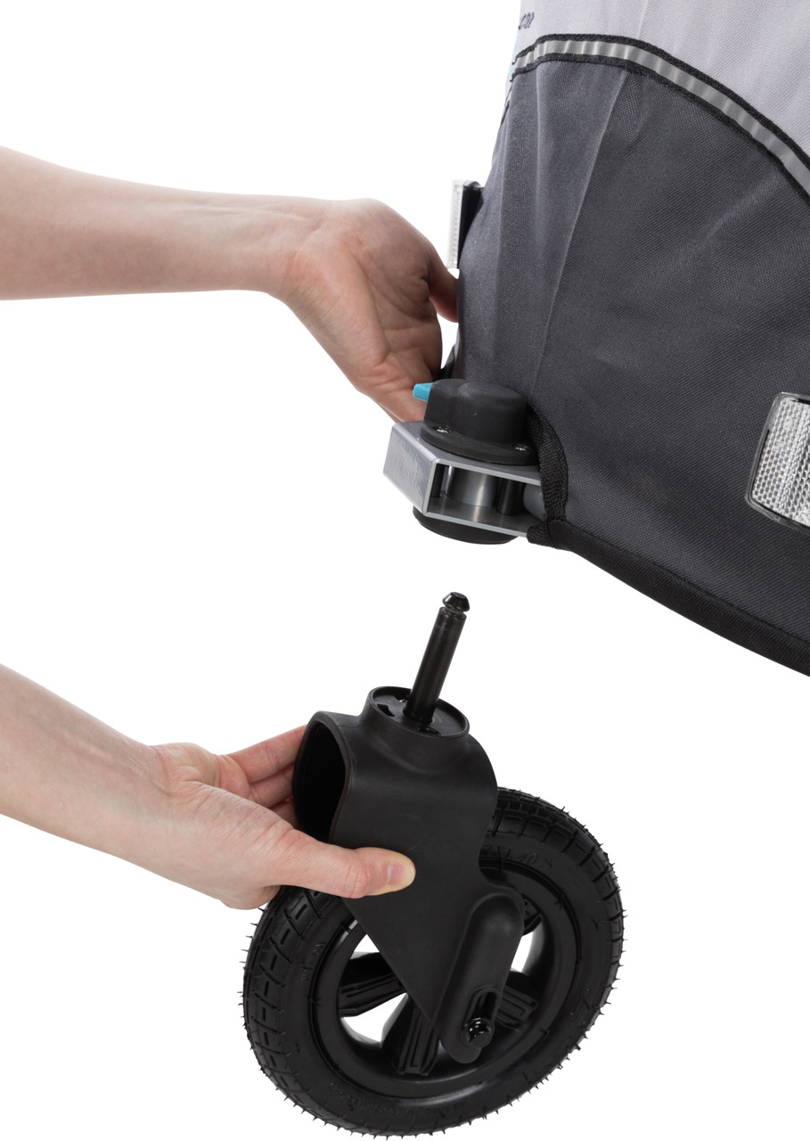 TRIXIE Fahrradanhänger für Hunde, Grau/Schwarz, robustes abnehmbares Vorderrad, ideal f. sicheren Transport von Haustieren.