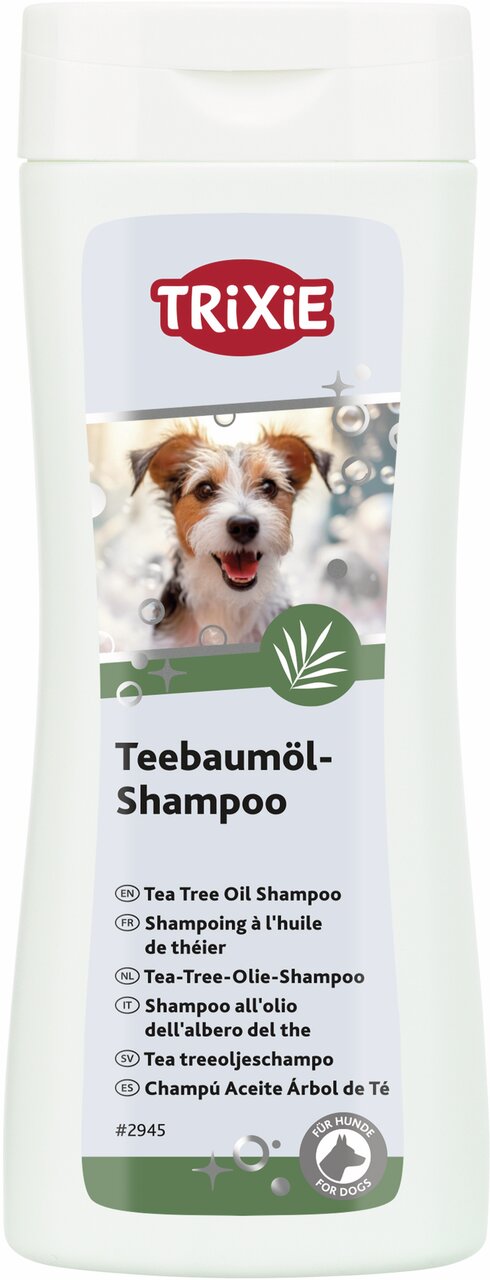 TRIXIE Teebaumöl Shampoo für Hunde, beruhigend, reinigend, Menge: 250 ml, ideal zur Fellpflege und Hautschutz.