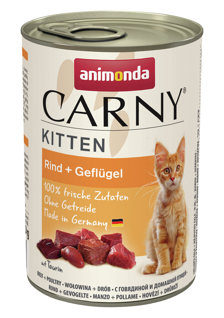 Animonda Carny Kitten, Rind & Geflügel, für Kätzchen, 100 % frisch, getreidefrei, made in DE, 200 g.