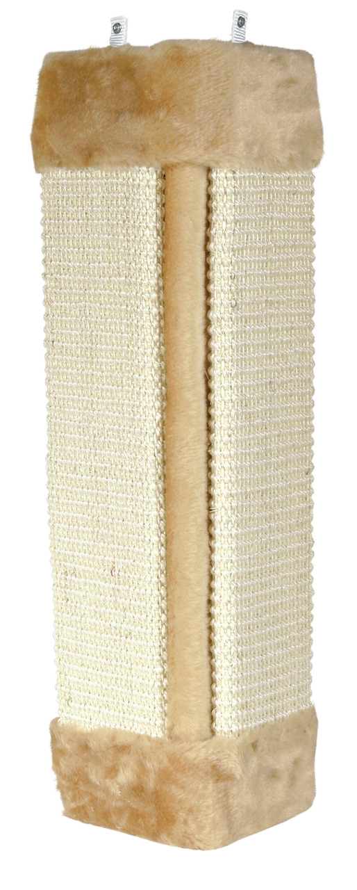 TRIXIE Kratzbrett 43191 für Katzen, Sisal+Plüsch, beige, 60x11cm, Wandmontage, ideal Krallenpflege+Möbelschutz, für alle Katzen.