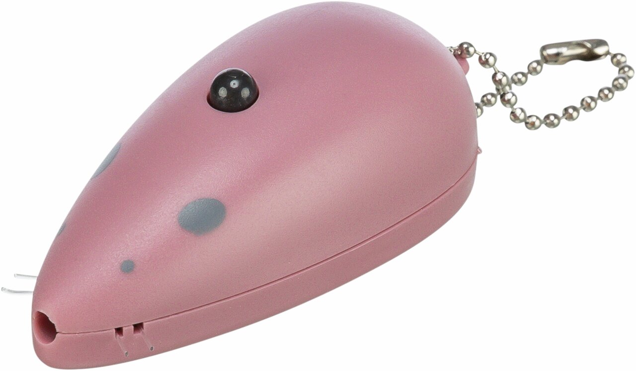 TRIXIE Spielzeug-Maus für Katzen, pink, mit Kette, Geschmack neutral, ideal zum Spielen und Beschäftigen, keine Menge sichtbar.