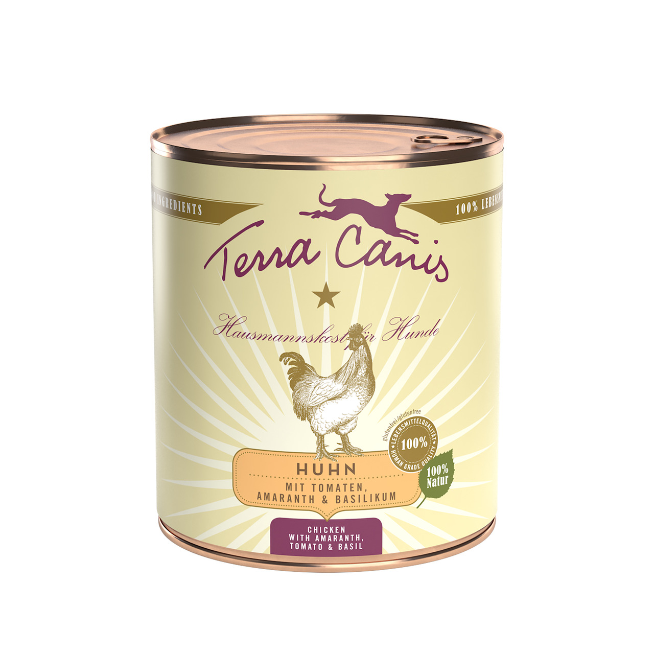 Terra Canis Hundefutter, Huhn m. Tomaten, Amaranth & Basilikum, 100 % nat. Zutaten, 400 g.