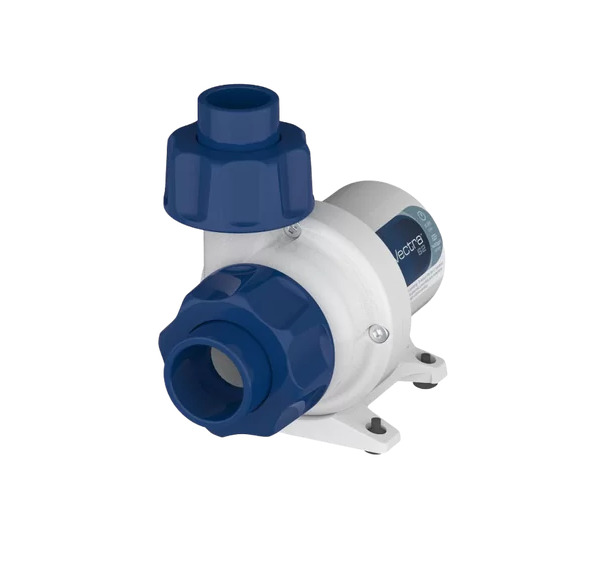 Ecotech Vectra S2 Rückförderpumpe, für Süß-/Meerwasseraquarien, energieeffizient, Weiß/Blau, einfache Installation, robuste Anschlüsse.